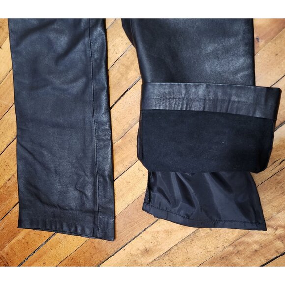 Ralph Lauren Genuine Leather Boot Cut Pants Vtg 90s Y2K RRL Fall Fashion Moto - Picture 10 of 16